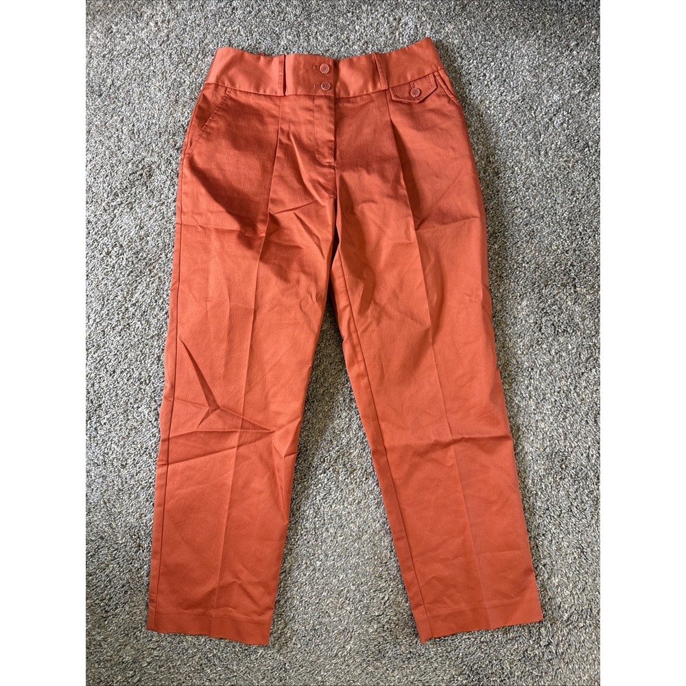 Liz Claiborne Women's Dress Pants High Rise Straight Leg Office Orange Size 4